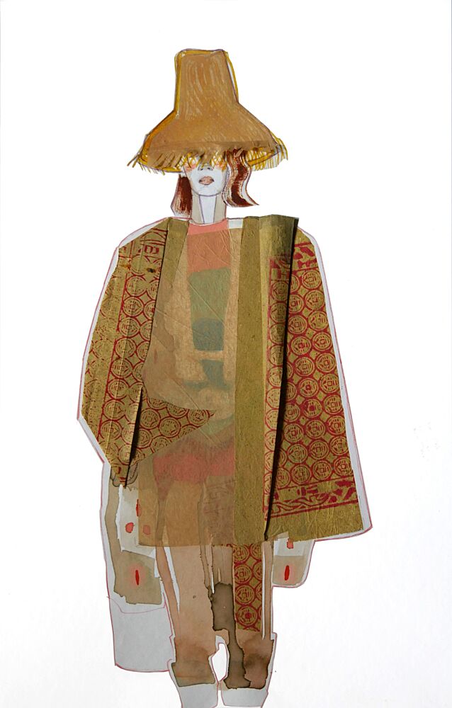 Stylish Figure Straw Hat art print by Doris Schmitz for $57.95 CAD