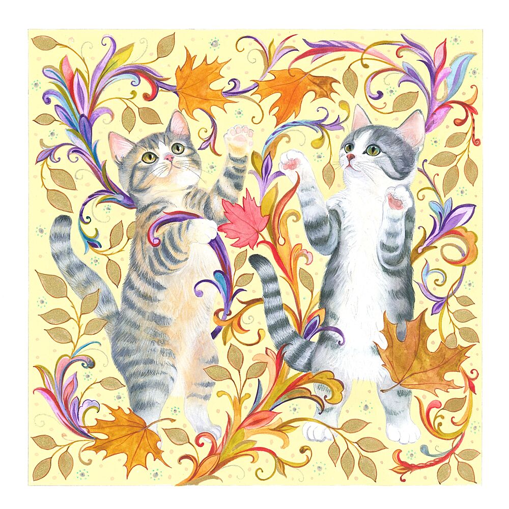 Playful Autumn Kittens art print by Isabelle Brent for $57.95 CAD
