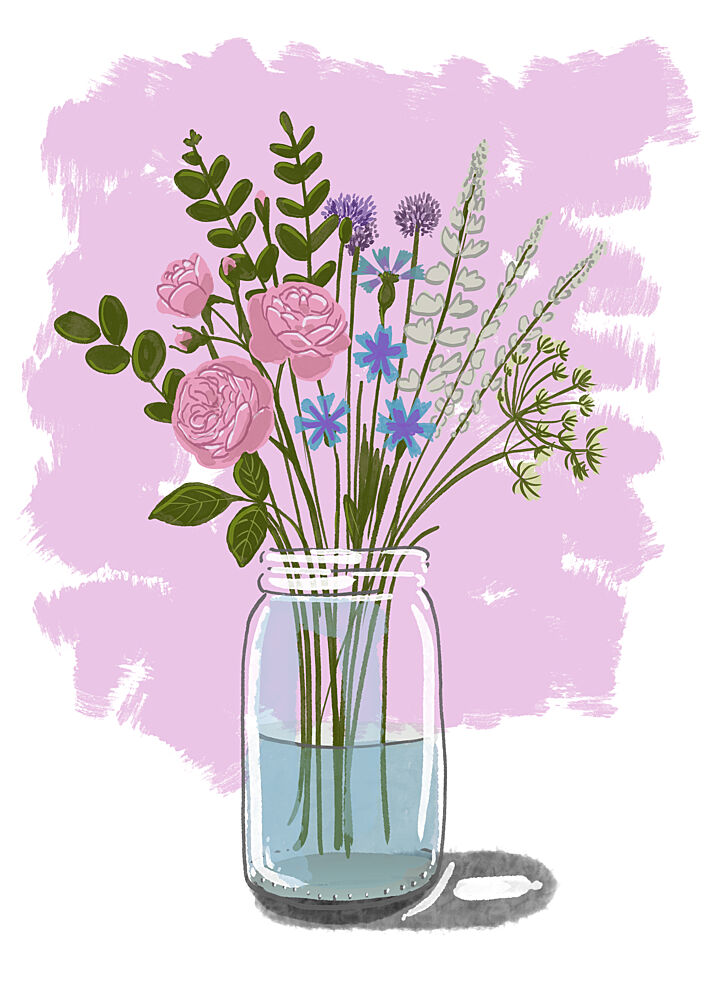 Summer Garden Bouquet art print by Nicholas for $57.95 CAD