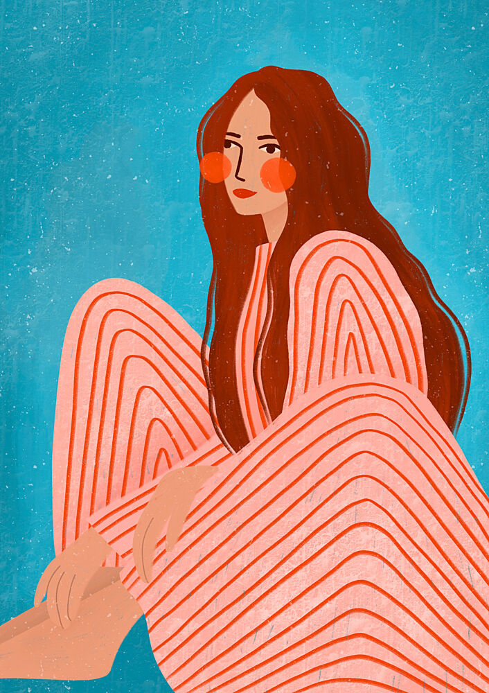 Serene Striped Woman art print by Bea Muller for $57.95 CAD