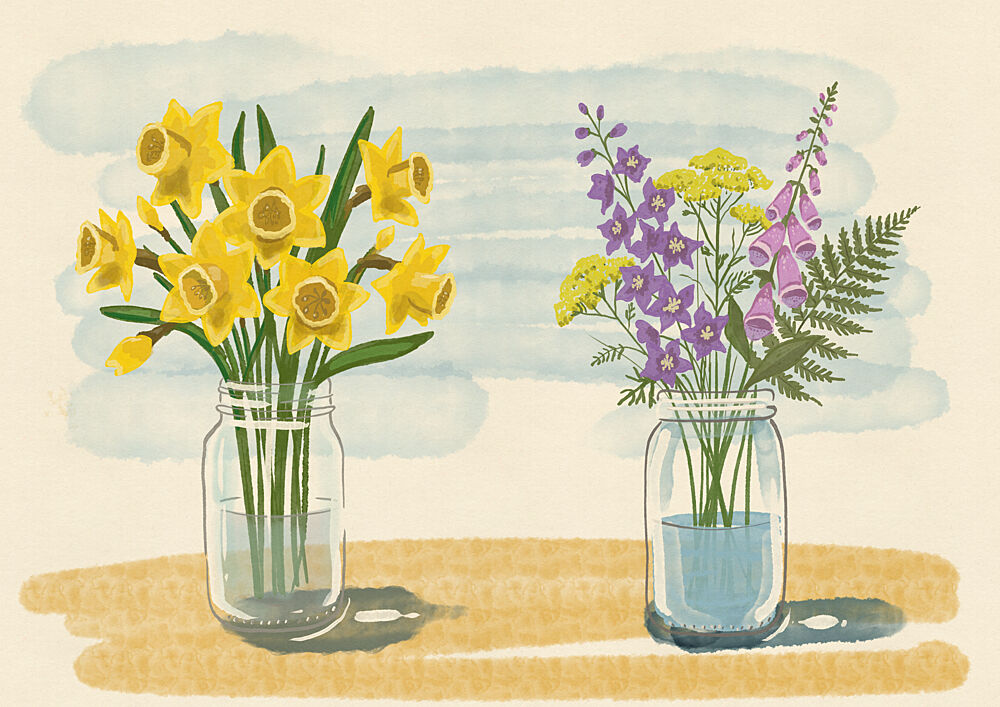 Daffodils and Wildflowers art print by Nicholas for $57.95 CAD