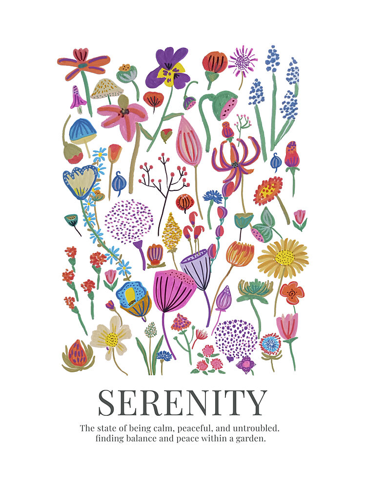 Colorful Flower Serenity art print by Elizabeth C for $57.95 CAD