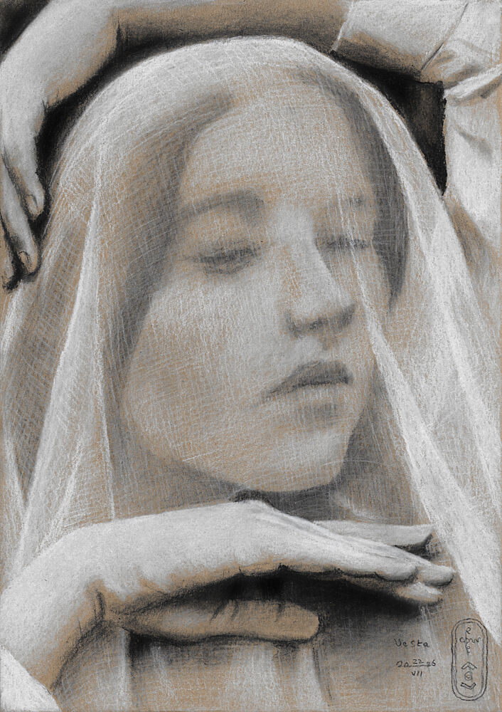 Veiled Serene Woman art print by Corne Akkers for $57.95 CAD