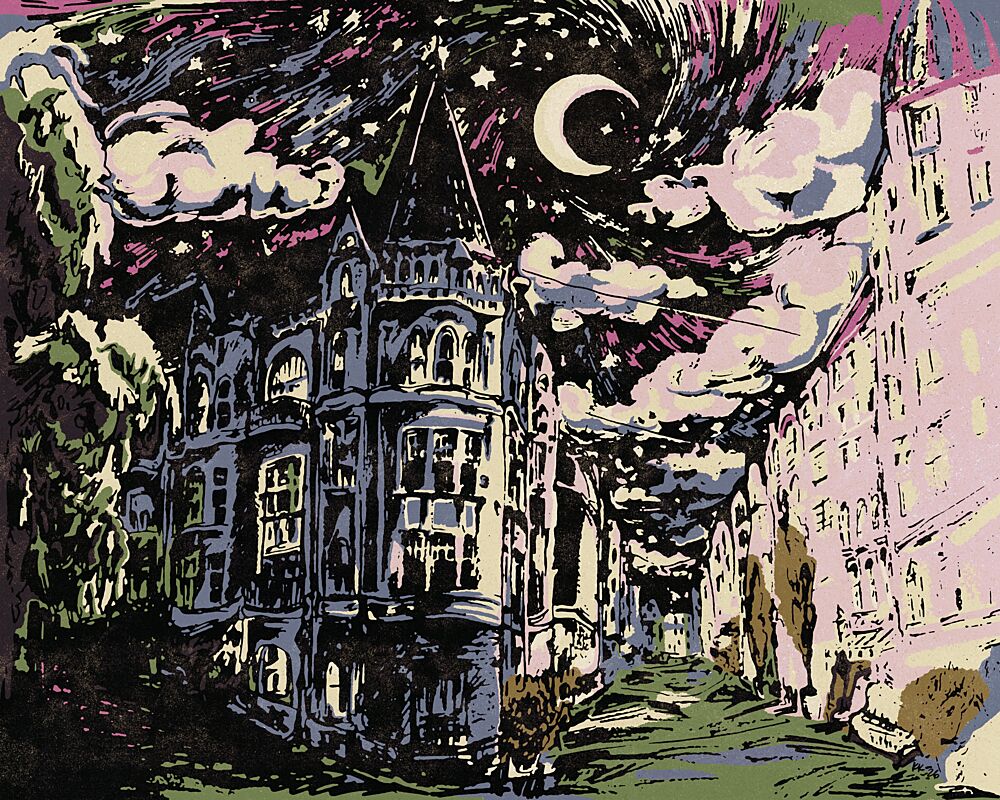 Mysterious City Night art print by Katariina Kosunen for $57.95 CAD