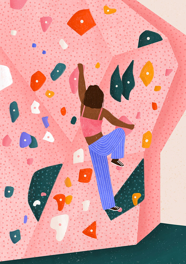 Dynamic Pink Wall Climb art print by Bea Muller for $57.95 CAD