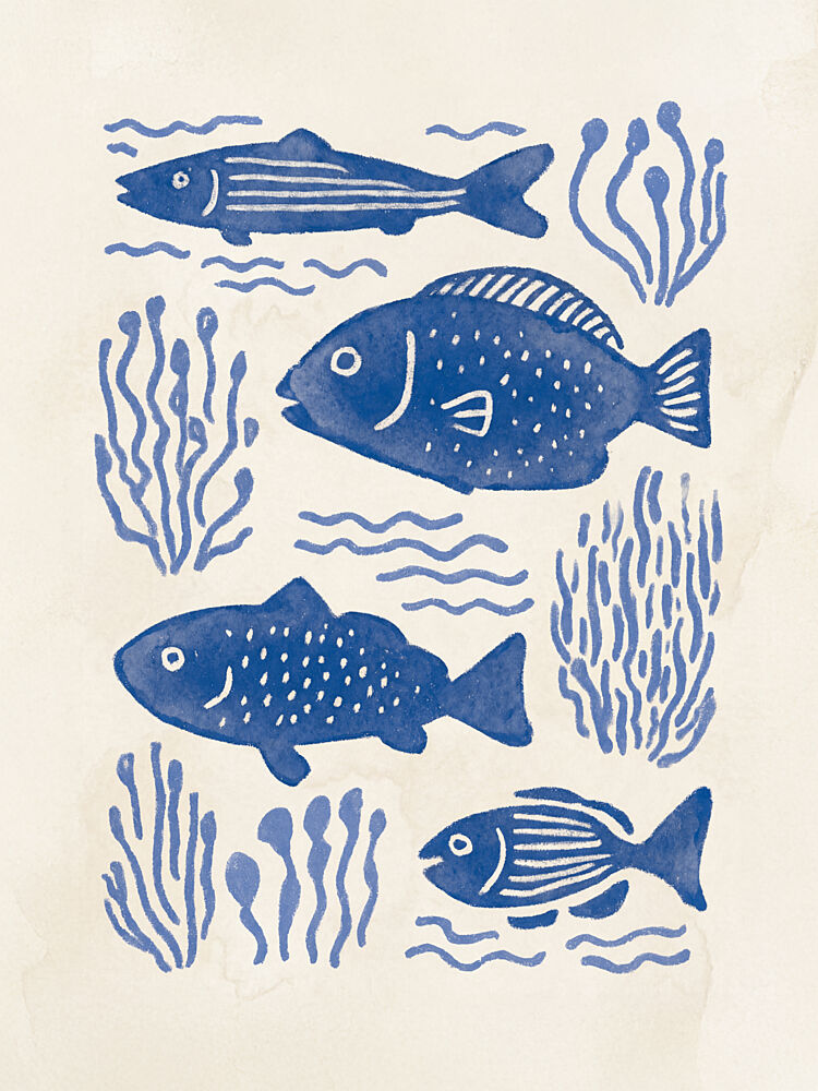 Watercolor Sea Life art print by Mathieu for $57.95 CAD