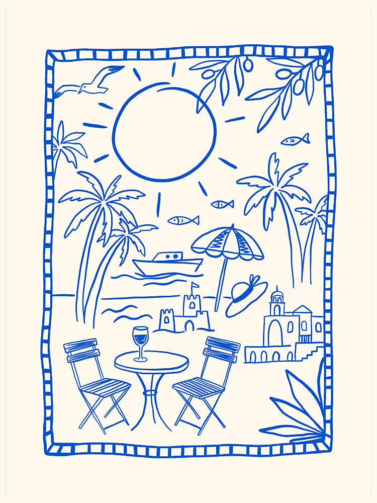 Idyllic Mediterranean Summer art print by Mathieu for $57.95 CAD