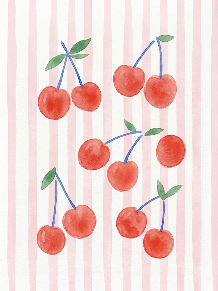 Sweet Pink Cherries art print by Mathieu for $57.95 CAD