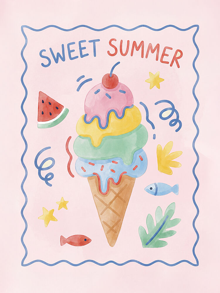 Sweet Summer Ice Cream art print by Mathieu for $57.95 CAD