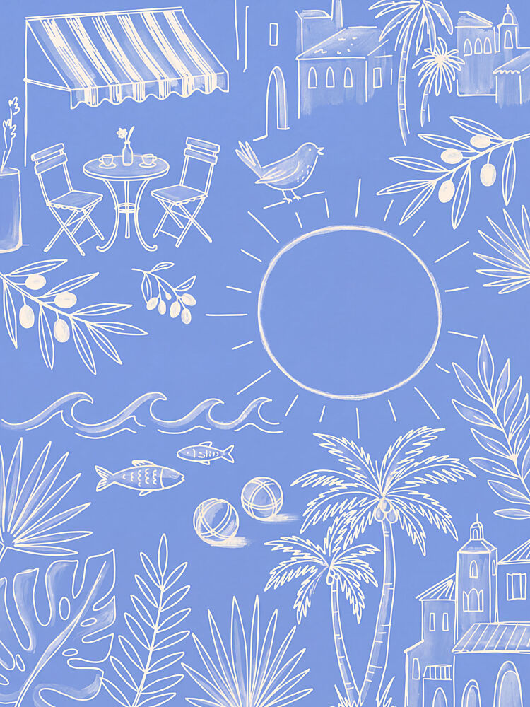 Mediterranean Summer Village art print by Mathieu for $57.95 CAD