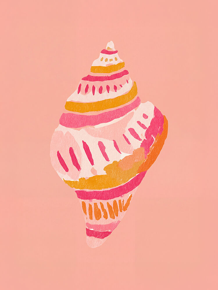 Vibrant Coastal Seashell art print by Mathieu for $57.95 CAD
