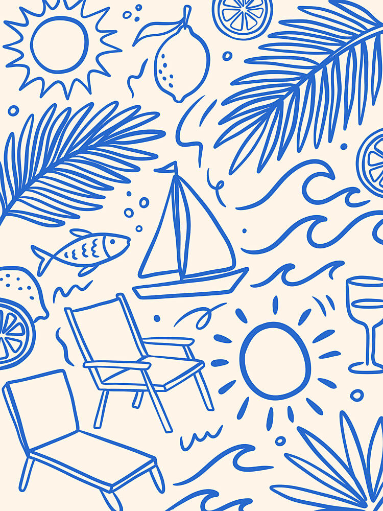 Summer Beach Doodles art print by Mathieu for $57.95 CAD