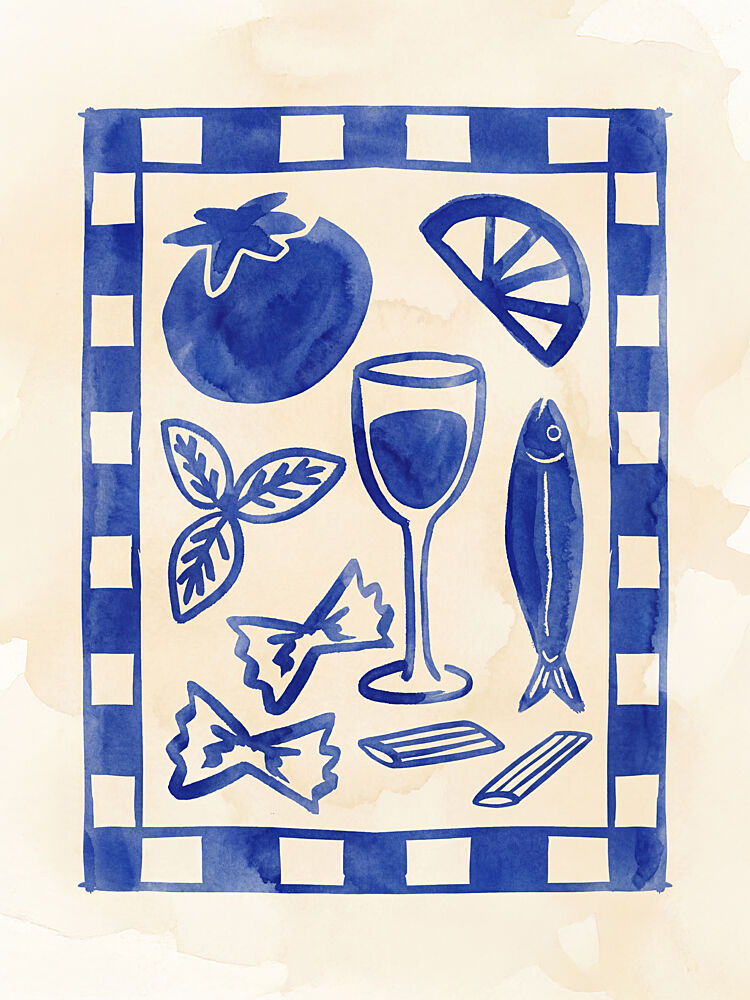 Italian Watercolor Feast art print by Mathieu for $57.95 CAD