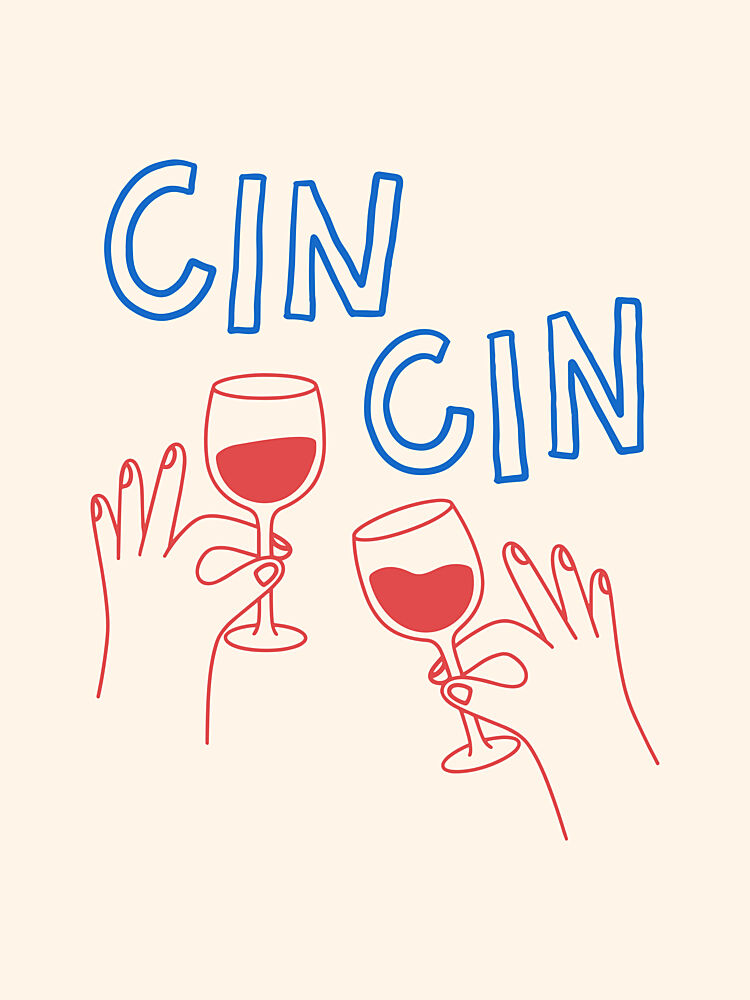 Cin Cin Wine Toast art print by Mathieu for $57.95 CAD