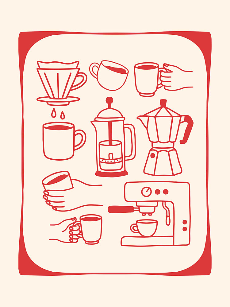 Coffee Time Essentials art print by Mathieu for $57.95 CAD
