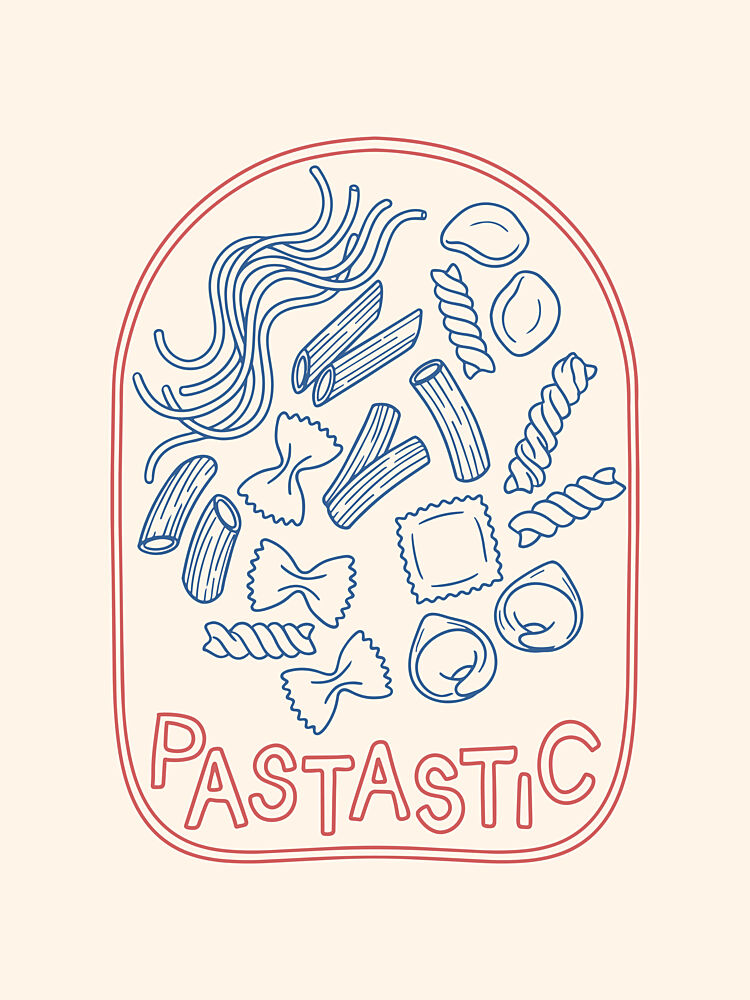 Pastastic Pasta Outline art print by Mathieu for $57.95 CAD