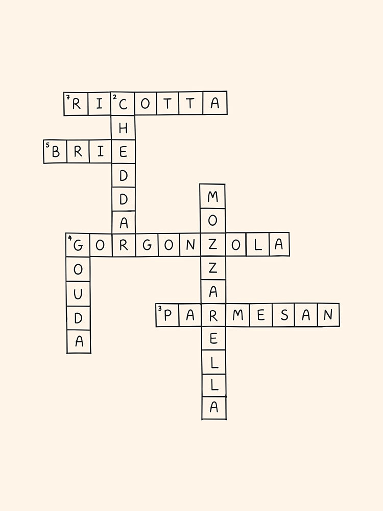 Artisan Cheese Crossword art print by Mathieu for $57.95 CAD