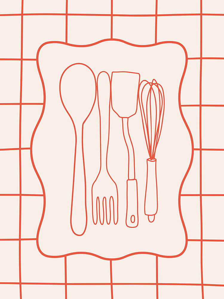 Modern Kitchen Essentials art print by Mathieu for $57.95 CAD