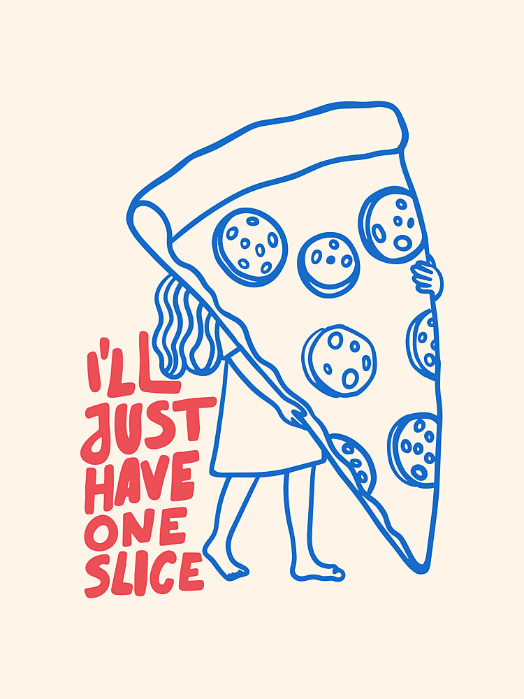 Girl with Giant Pizza art print by Mathieu for $57.95 CAD