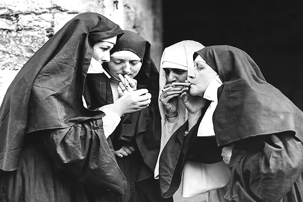 Smoking Nuns art print by The Art Concept for $57.95 CAD