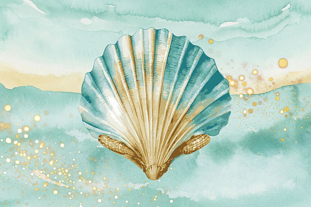 Golden Ocean Scallop art print by Saskia Michele for $57.95 CAD