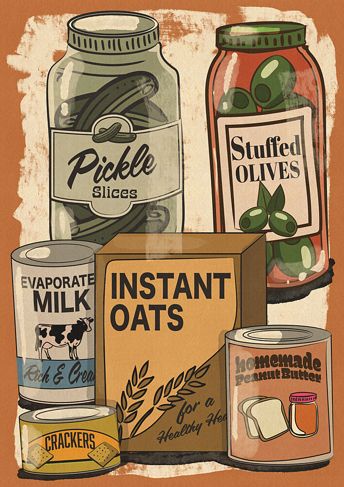 Retro Pantry Staples art print by Nicholas for $57.95 CAD