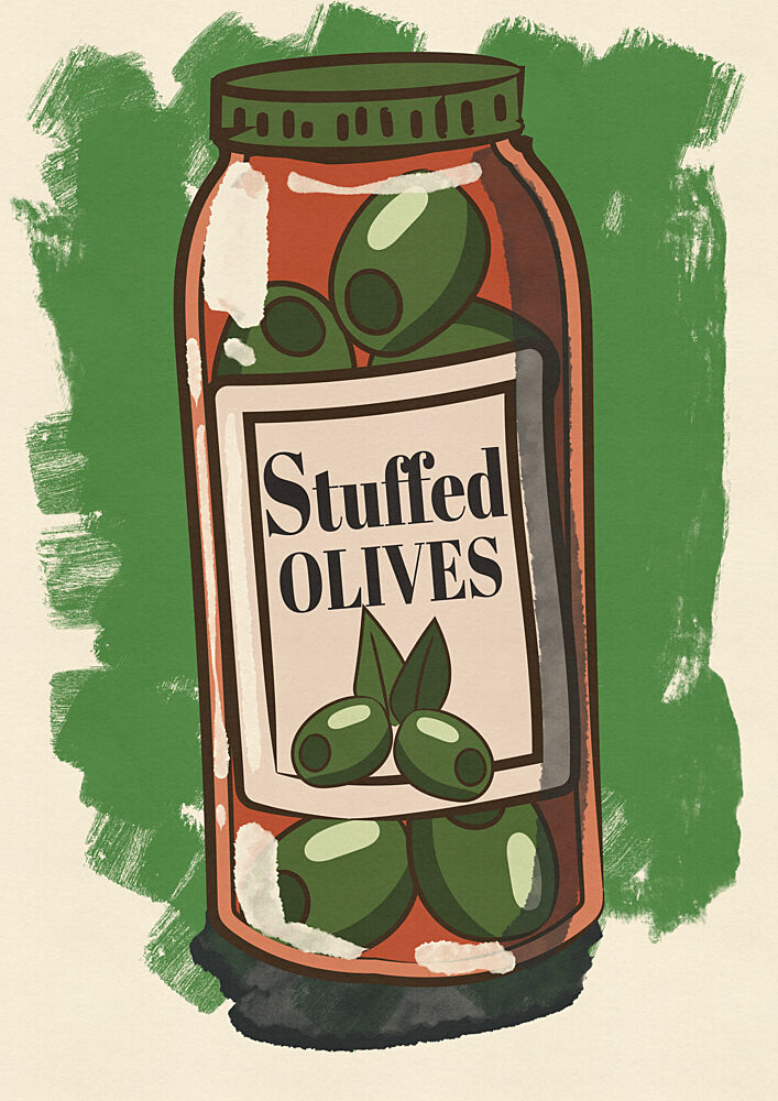 Stuffed Olives Jar art print by Nicholas for $57.95 CAD