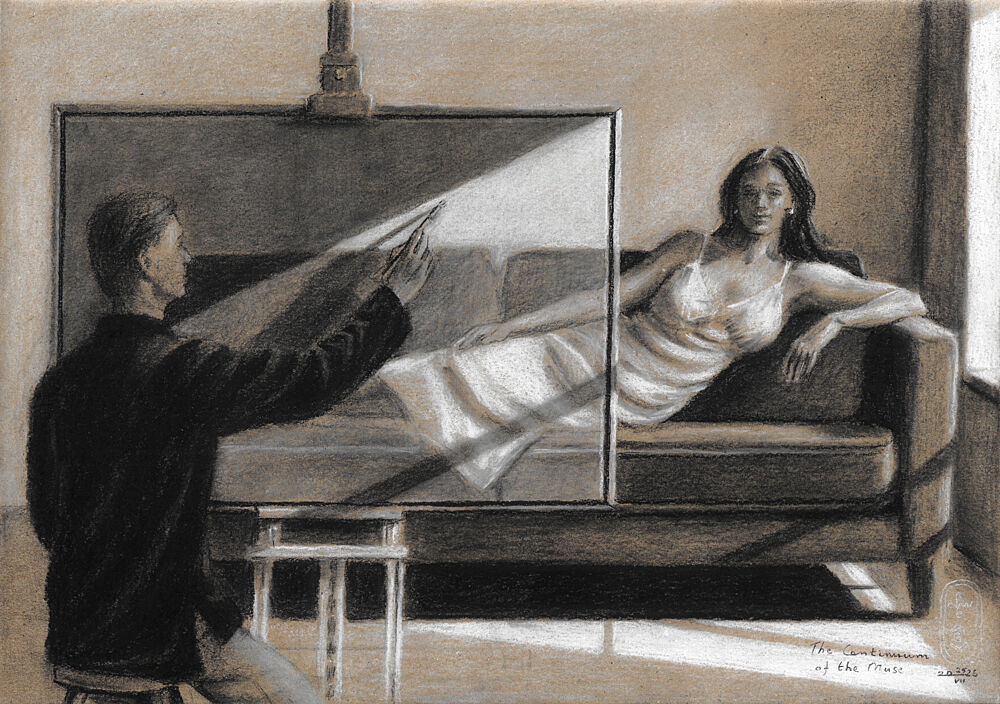Artist and Model art print by Corne Akkers for $57.95 CAD