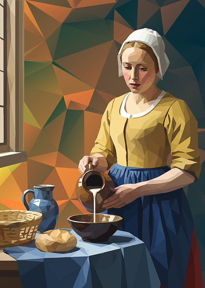 Geometric Milk Pouring art print by Low Profile for $57.95 CAD