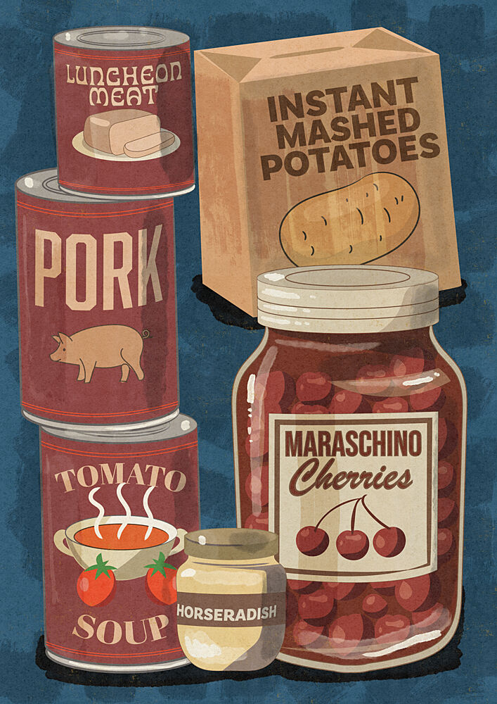 Retro Pantry Staples art print by Nicholas for $57.95 CAD