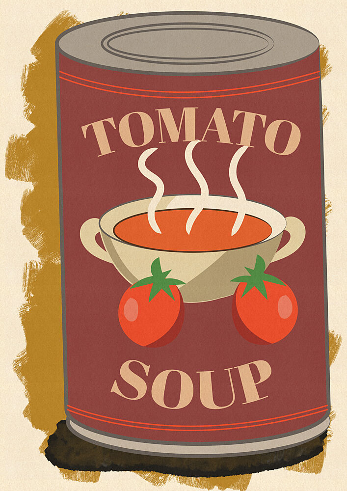 Retro Tomato Soup art print by Nicholas for $57.95 CAD