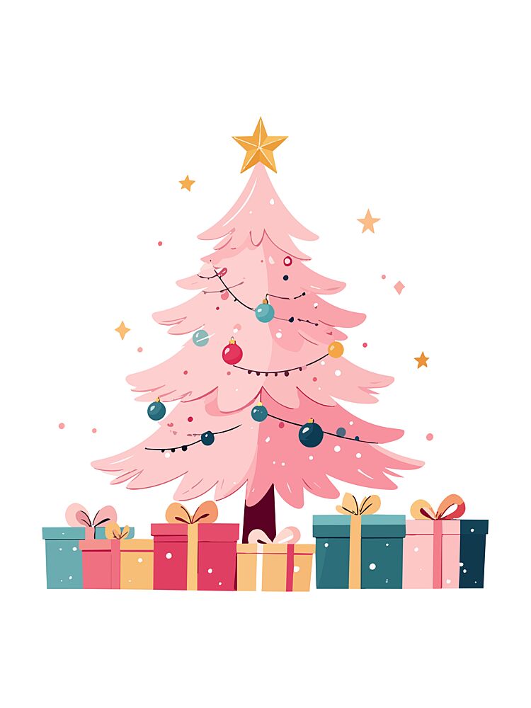Festive Pink Christmas Tree art print by Tom Windeknecht for $57.95 CAD