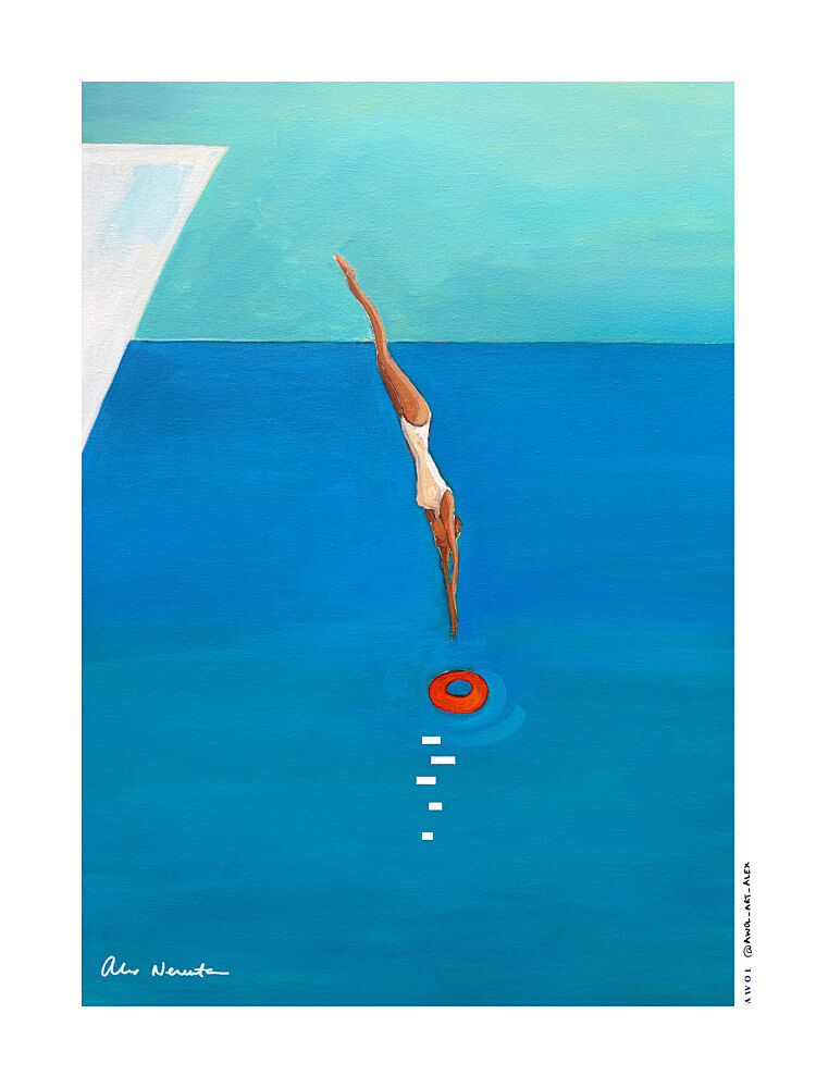 Elegant Pool Dive art print by Alex Nereuta for $57.95 CAD