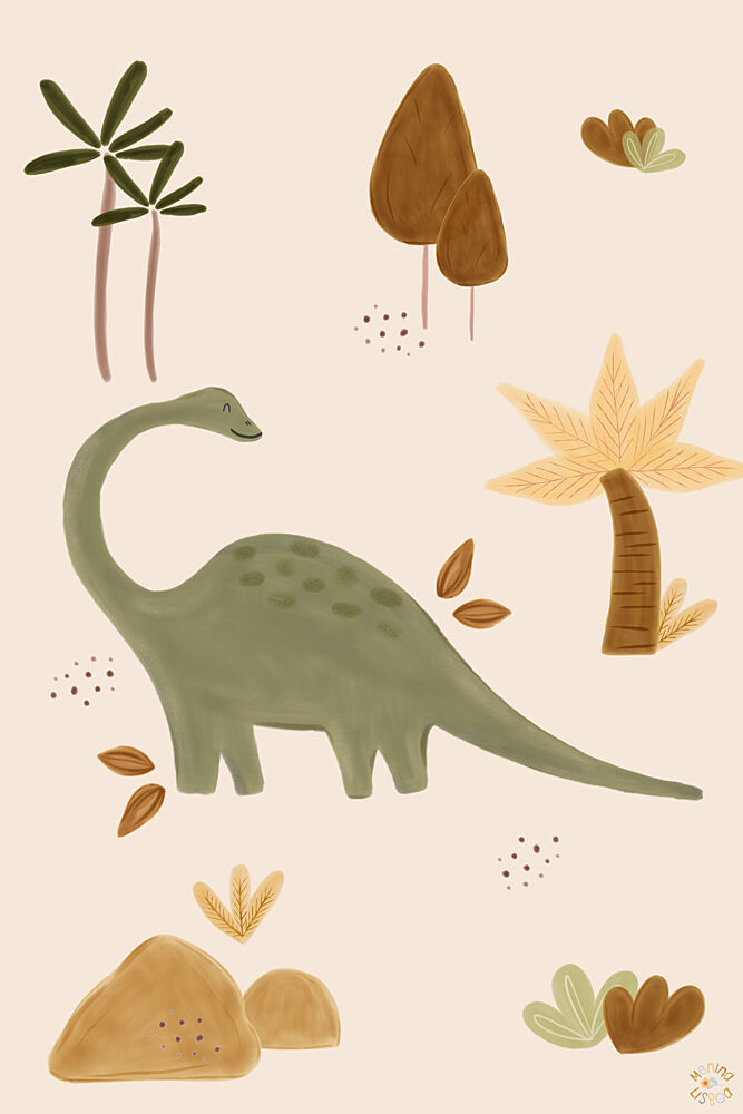 Gentle Green Dinosaur art print by Menina Lisboa for $57.95 CAD