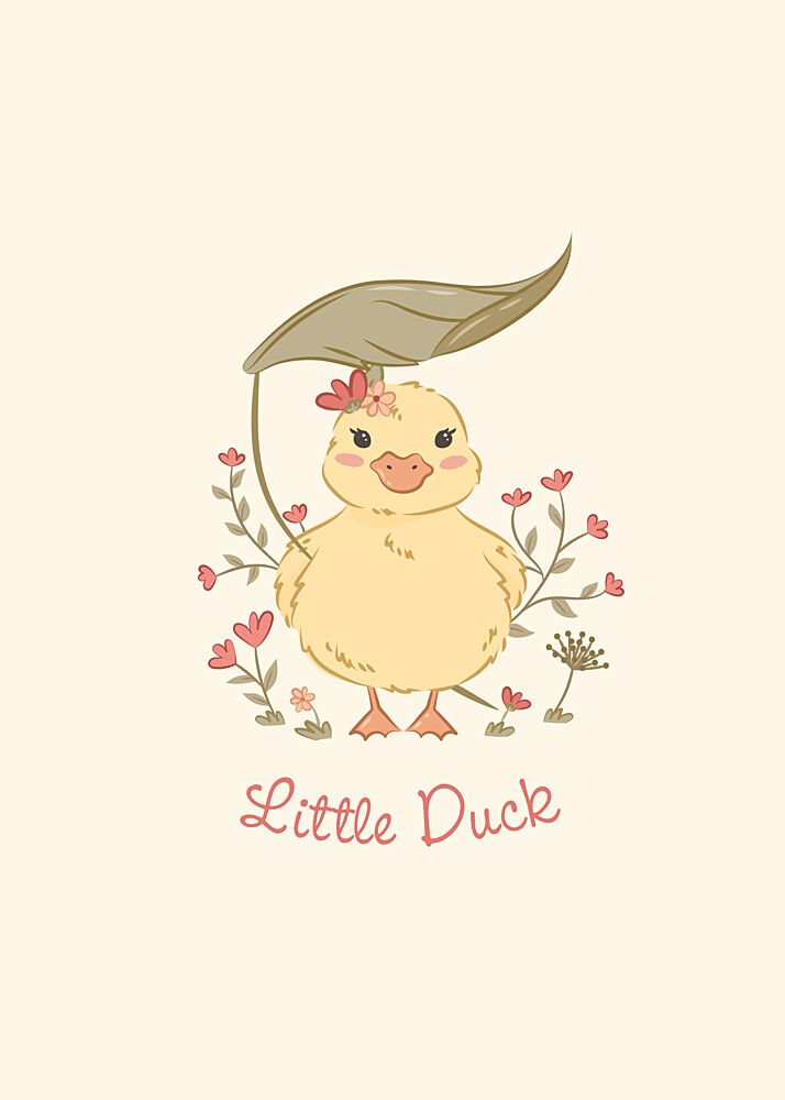 Sweet Duckling with Flowers art print by Weronika Gross for $57.95 CAD