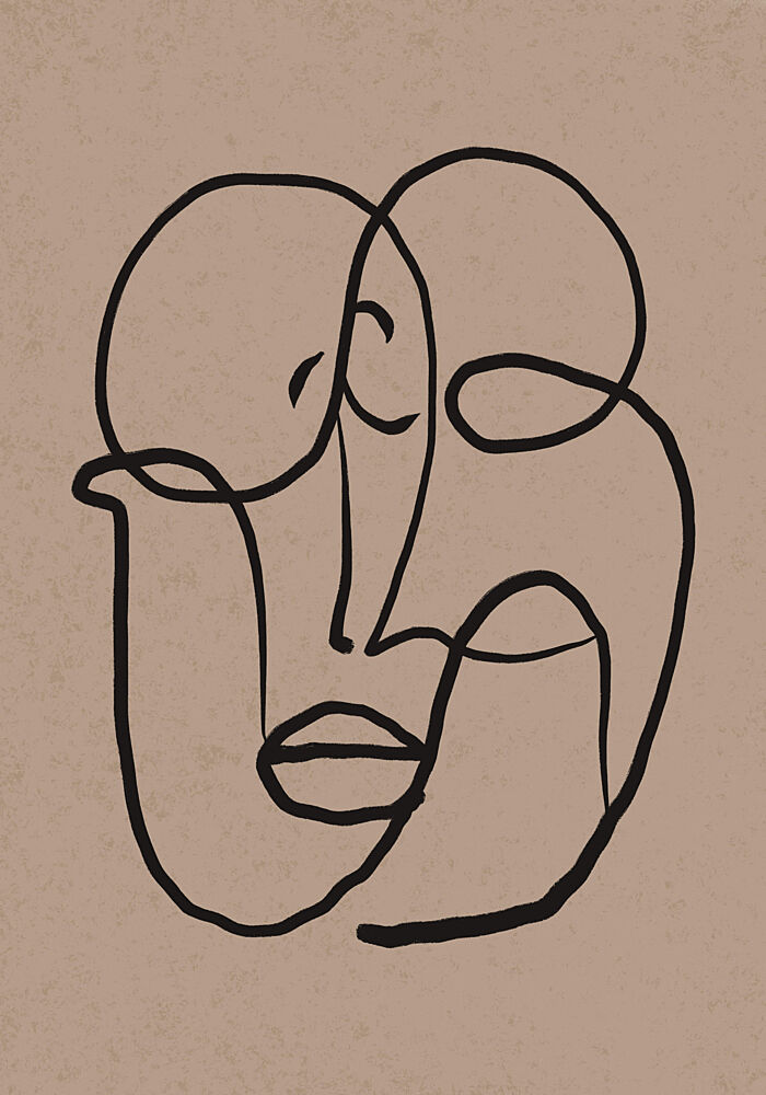 Modern Minimalist Line Face art print by Little Dean for $57.95 CAD