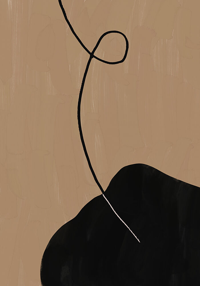 Minimal Black Curve art print by Little Dean for $57.95 CAD