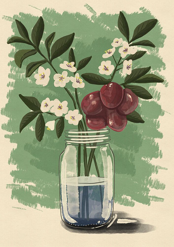 Fresh Flowers and Berries art print by Nicholas for $57.95 CAD