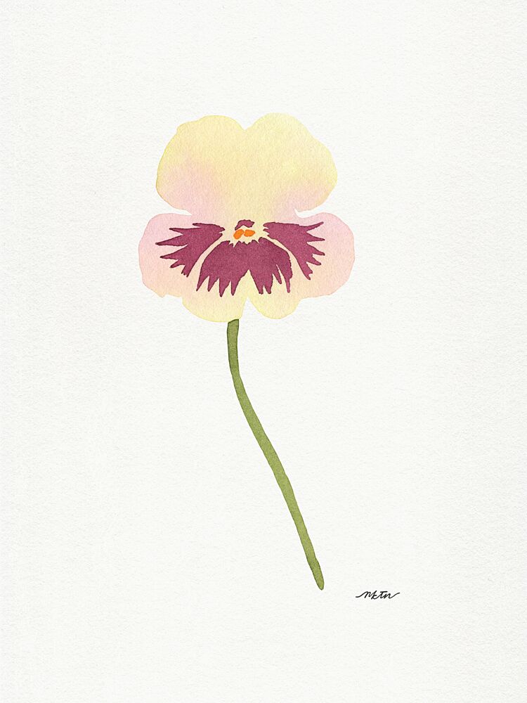Watercolor Pansy Bloom art print by Nktn for $57.95 CAD