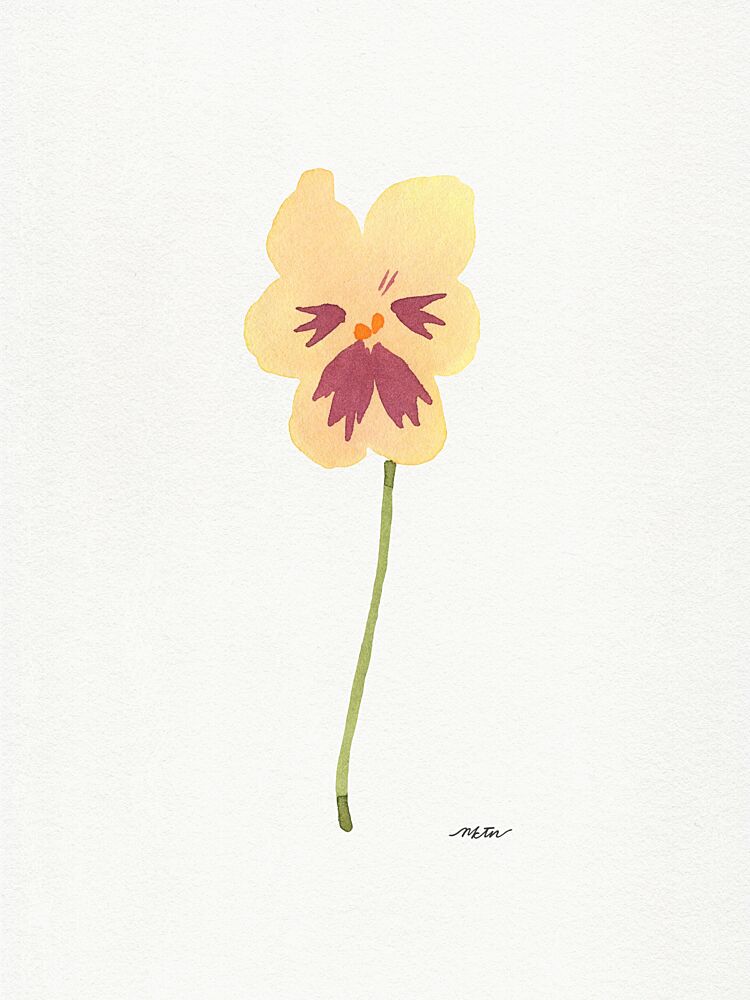 Watercolor Pansy Bloom art print by Nktn for $57.95 CAD