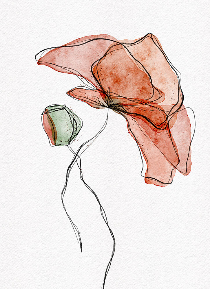 Abstract Watercolor Poppy art print by Ankie Kooi for $57.95 CAD