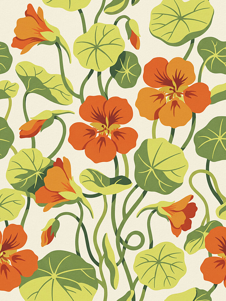 Vibrant Nasturtium Pattern art print by Andreas Magnusson for $57.95 CAD