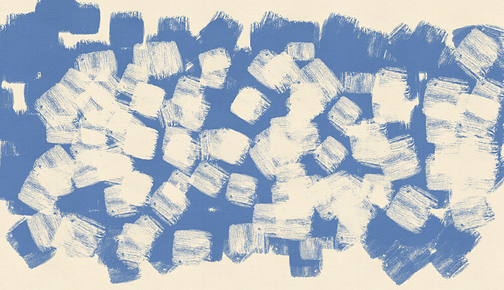 Abstract Blue Brushstrokes art print by Nicholas for $57.95 CAD