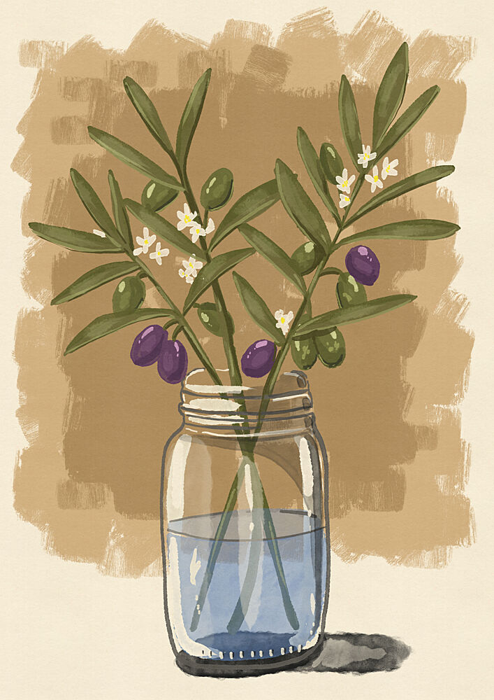 Olives in Mason Jar art print by Nicholas for $57.95 CAD