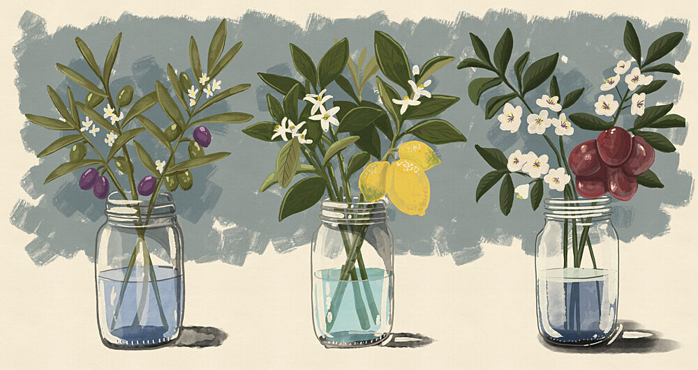 Olive Lemon Cherry Jars art print by Nicholas for $57.95 CAD