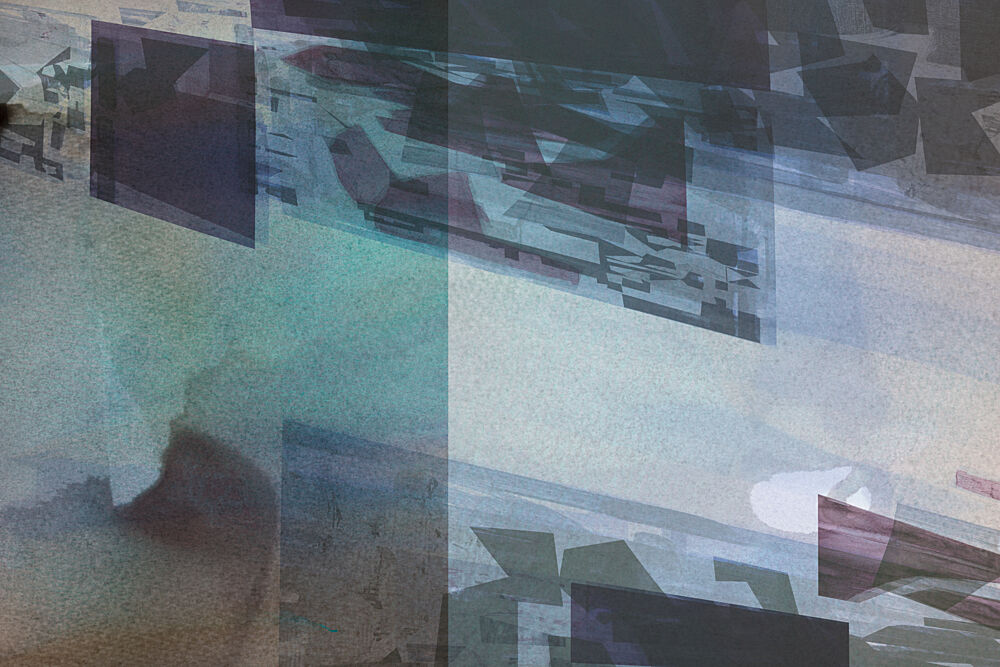 Layered Geometric Blues art print by Cartissi for $57.95 CAD