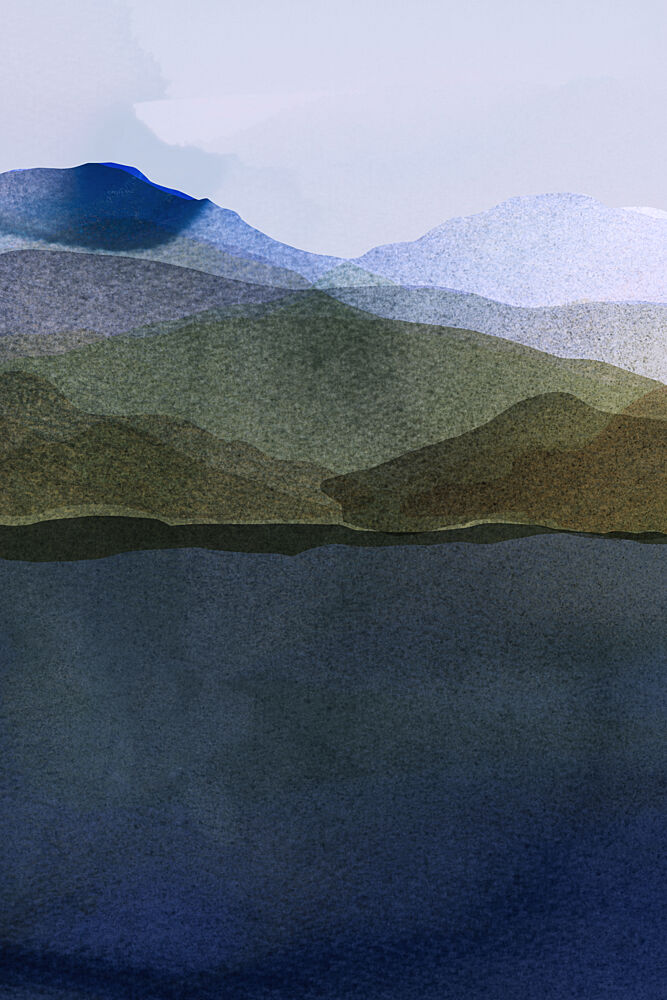 Layered Mountain Landscape art print by Cartissi for $57.95 CAD