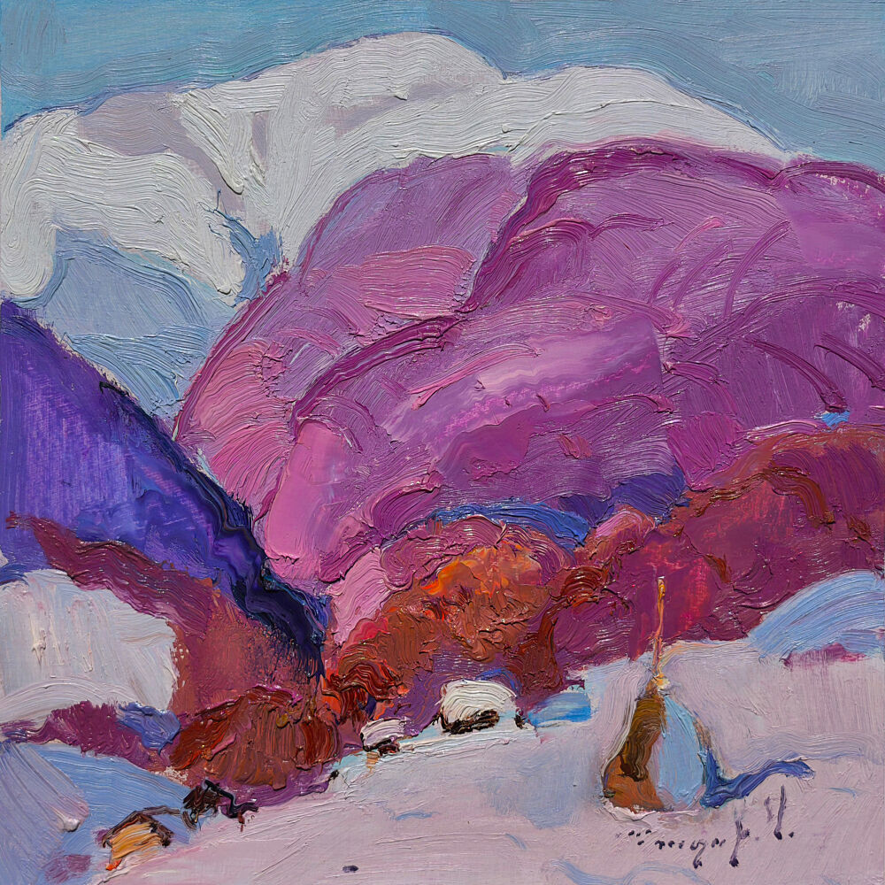 Purple Winter Mountains art print by Alexander Shandor for $57.95 CAD