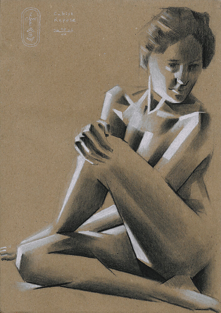 Dramatic Seated Figure art print by Corne Akkers for $57.95 CAD