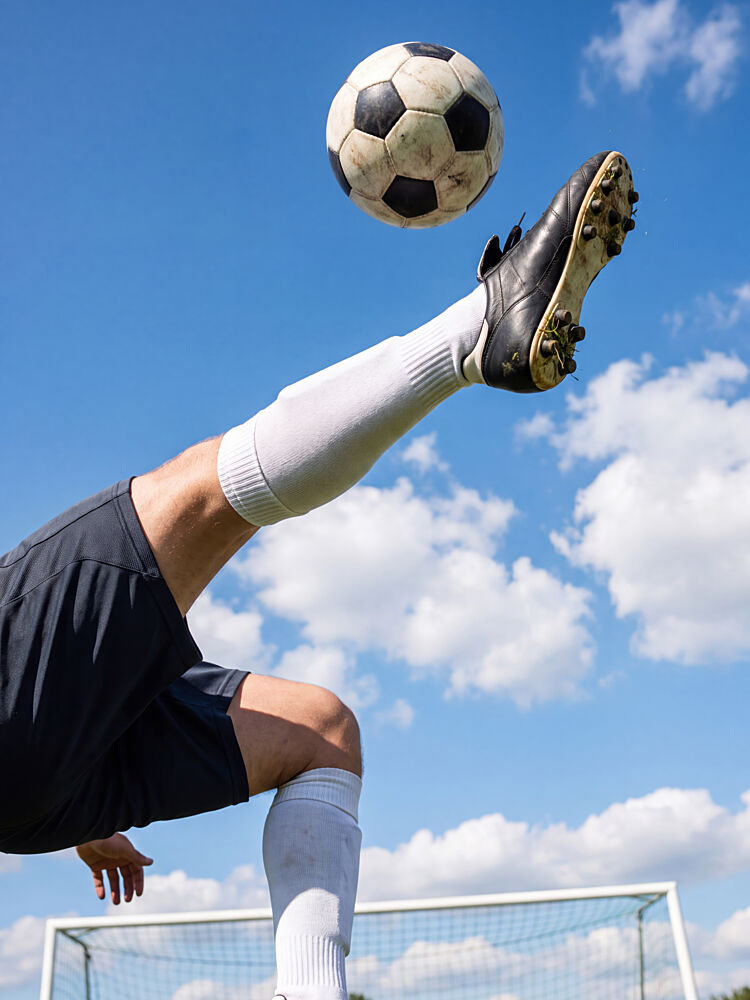 Sky High Soccer Kick art print by Andreas Magnusson for $57.95 CAD